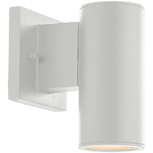 WAC Lighting Cylinder LED Wall Light, 3000K, 8in Up/Down Indoor/Outdoor, White, Model WS-W190208-30-WT, Aluminum