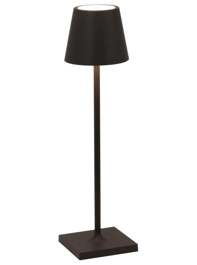 Zafferano Poldina Micro Lamp Rechargeable Cordless Table Lamp Touch Control 10.8 Inches Black Model LD0490D3