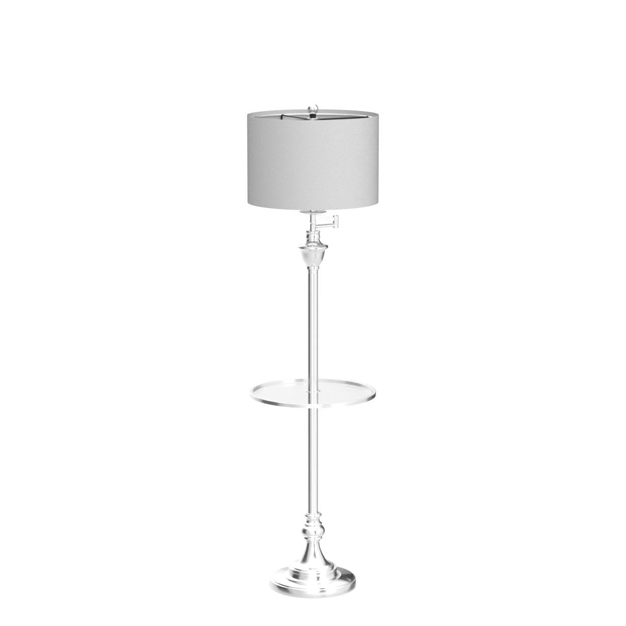 Jonathan Y Jyl3055B Cora 60'' Metal/Glass Led Side Table And Floor Lamp Contemporary,Transitional For Bedrooms, Living Room, Off