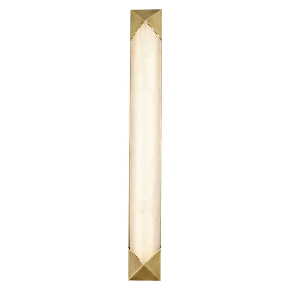 Alora Lighting Caesar 25 Wall/Vanity Light | Vintage Brass Finish | Alabaster Shade | 3000K Integrated LED Bathroom Wall Light |
