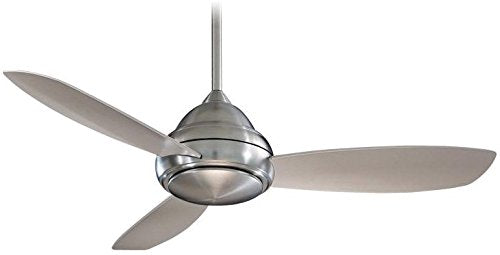 Minka-Aire F517-BN Downrod Mount, 3 Silver / Pewter Blades Ceiling fan with 59 watts light, Brushed Nickel