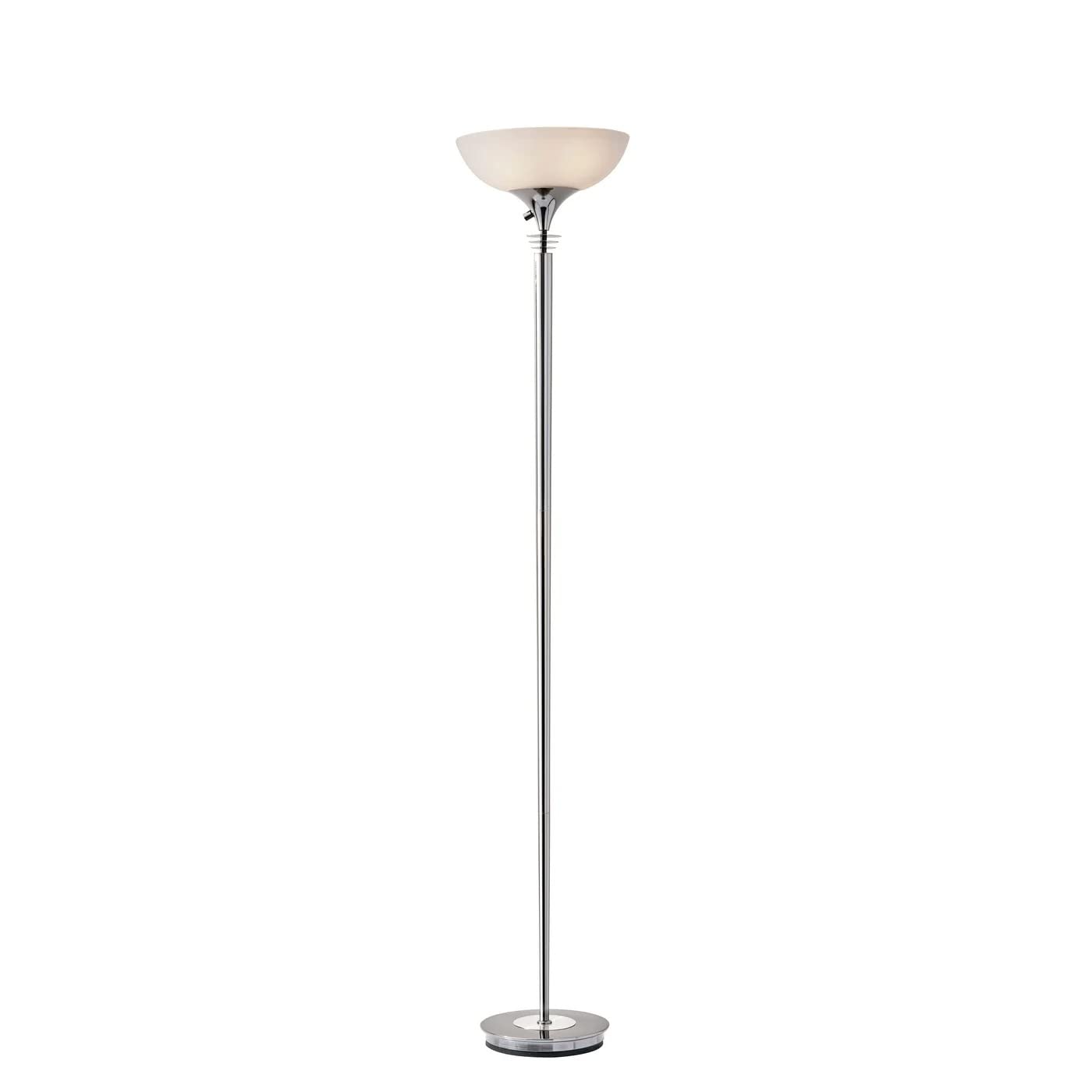 Adesso Floor Lamp 300W Torchiere, Chrome Finish, Model 5120-22, Metal Construction