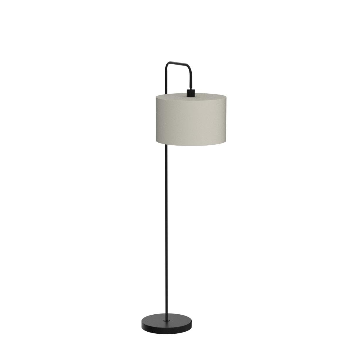 Globe Electric Floor Lamp, 58in Dark Bronze, Beige Fabric Shade, Model 67395, On/Off Socket Rotary Switch