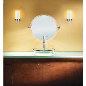 Moen Dn0761Ch Iso 1-Light Dual-Mount Bath Bathroom Vanity Fixture With Frosted Glass, Chrome
