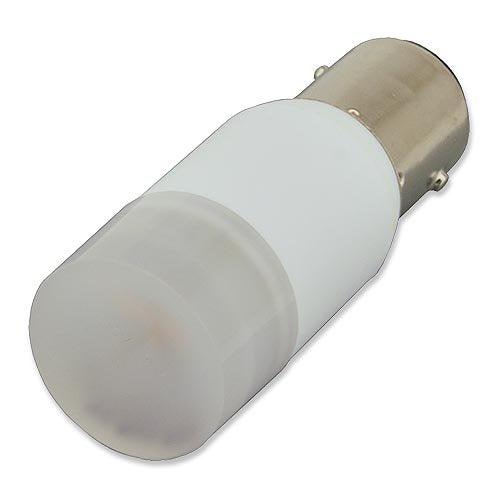 Ledwholesalers 2-Watt Omnidirectional Led Bay15D Bayonet Dual Contact With Offset Pins Base 12 Volt Ac/Dc Or 10-30V Dc, Warm Whi