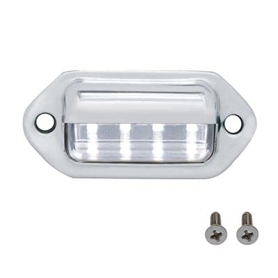 United Pacific 4 White LED Chrome License Plate Light/Utility Light Metal Housing