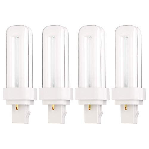 4 Pack 13-Watt Double Tube 2 Pin (Gx23-2) Base - 2700K Cfl-Plug-In Replacement For Sylvania 21117/20691 Cf13Dd/827/Eco - Ge 9758
