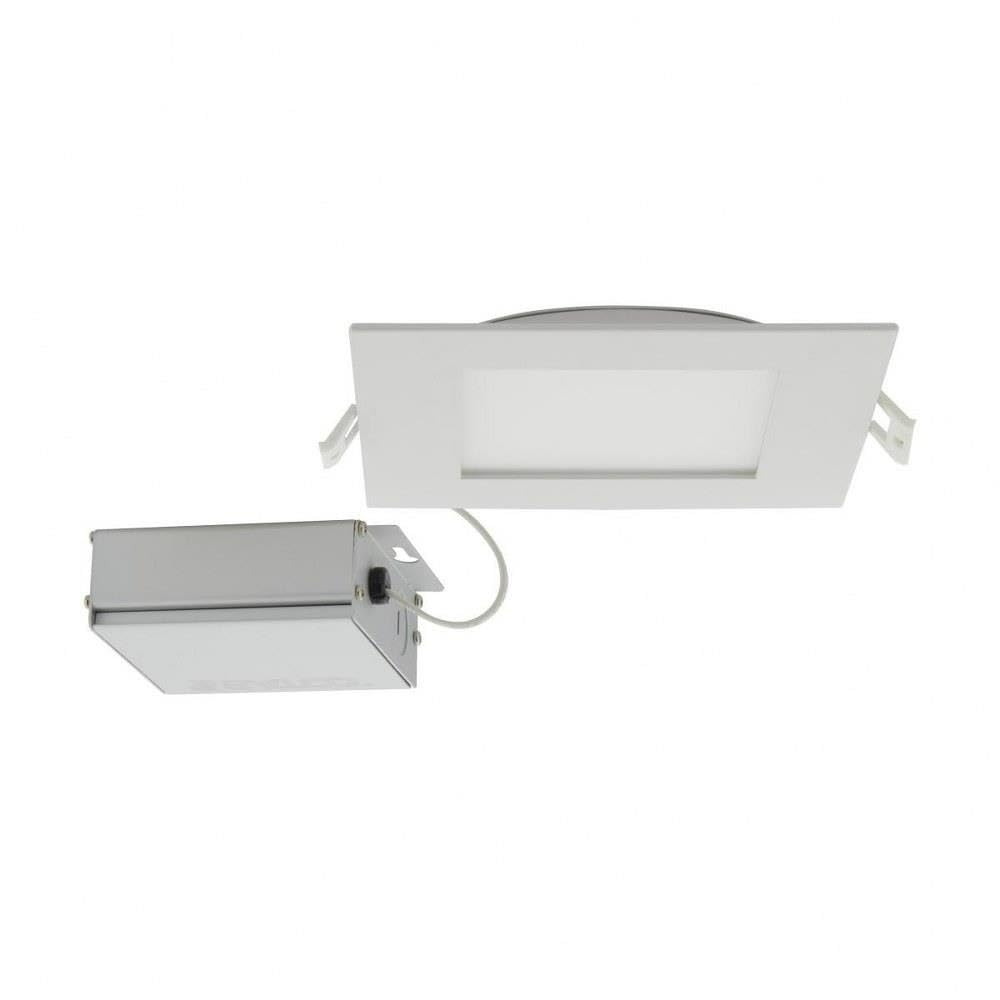 Satco CCT Selectable LED Slim-Fit Flat Lens Downlight with Remote Driver, 6 Inch Square, White