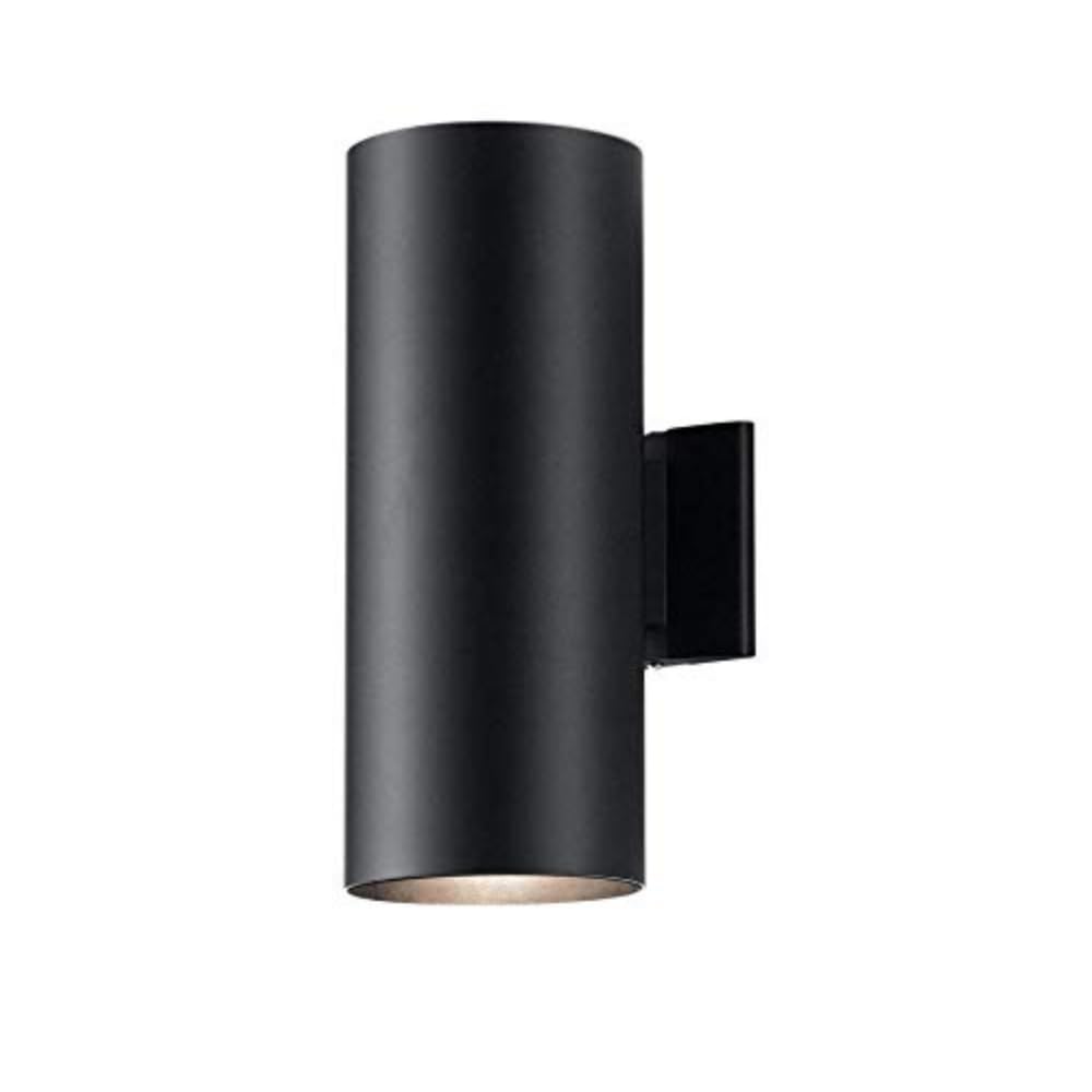 Kichler 2-Light Outdoor Cylinder Wall Sconce, 15in H x 5.75in W, Aluminum, Black, Model 9246BK