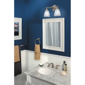 Moen Brantford 2-Light Dual-Mount Bathroom Vanity Fixture, Frosted Glass, Oil-Rubbed Bronze, Model YB2262ORB