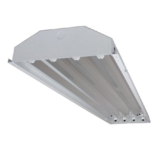 Four-Bros 4-Lamp T8 High Bay Fluorescent Fixture, 120-277V, Metal, Halide, Model HB4-T8
