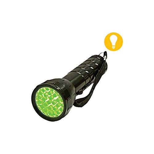 DL Wholesale Grow1 Large Green LED Flashlight with 28 LEDs for Nighttime Plant Viewing Plant-Safe Light with Strap