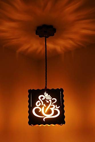 US DZIRE - THE BRAND OF LIFESTYLE 509 Ganesh ji Ceiling Light Wooden Pendant Lamp shade (With 15w Bulb) Hanging For Home | livin