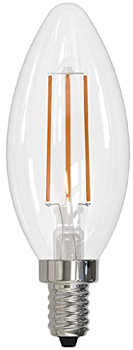 Bulbrite LED Filament Light Bulb E12 Candelabra Base 3000K Soft White 5W 500 Lumens 10-Pack Clear Glass