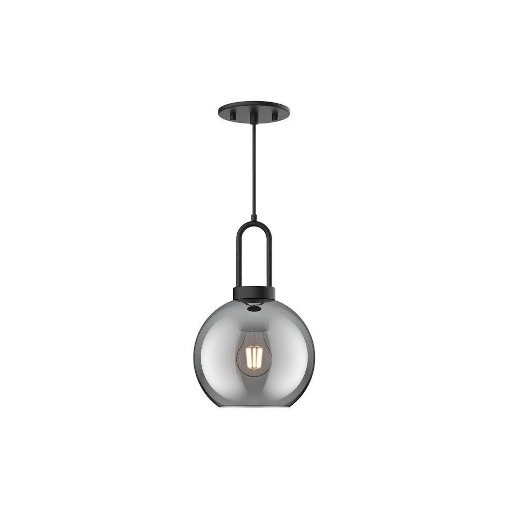 Alora Mood Soji 8 Pendant Light | Matte Black Finish | Smoked Solid Glass Shade | Classic Japandi Style Ceiling Light | Made of 