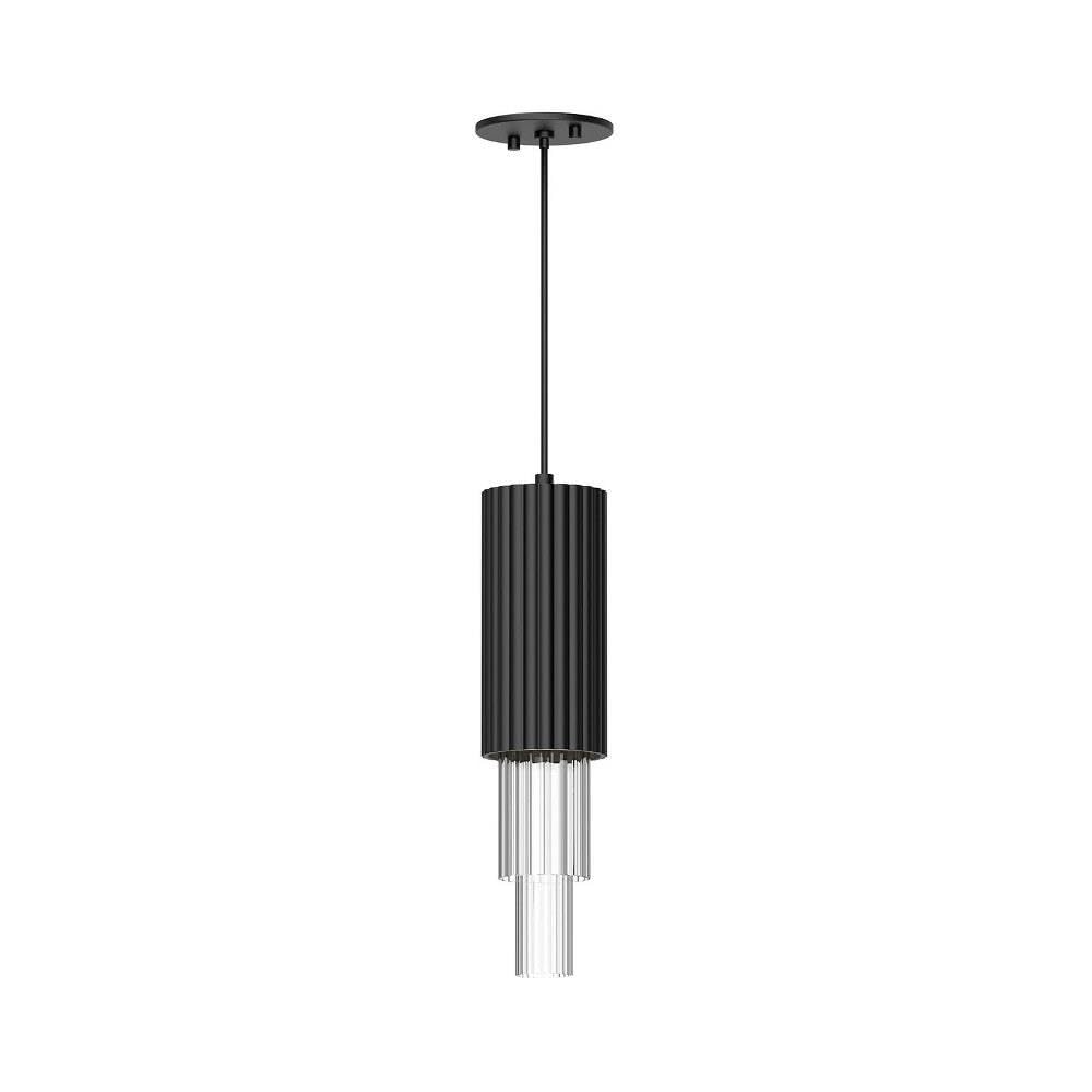 Alora Mood PD502204MBCR Bordeaux Pendant, LED, Clear Ribbed Glass/Matte Black