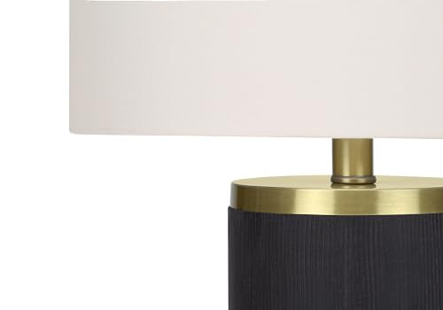 Monarch Specialties 9710 Lightingtable Lamp, Black Concrete, Ivory/Cream Shade, Modern Lighting-24 H Table, 13&quot; L X 13&quot; W X 24&quot; H