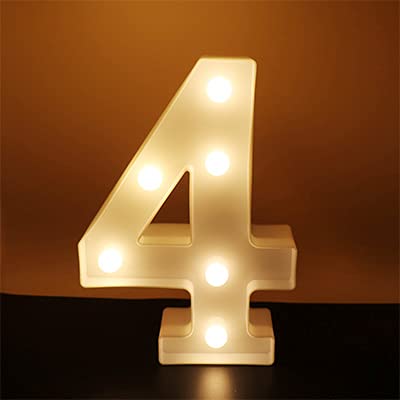 Ausaye Larger Led Light Up Numbers, Decorative Number Lights Sign For Night Light Wedding D  Cor Birthday Party Christmas Home B