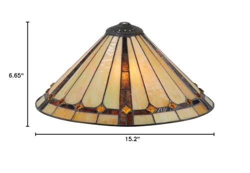 Meyda Tiffany 137779 Belvidere Shade - 16" Width, Bronze Glass Finish