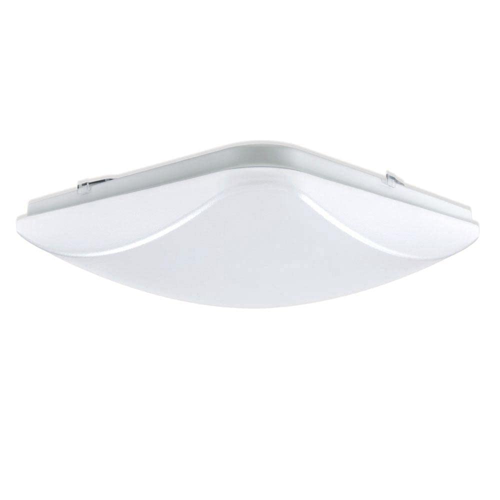 Designers Fountain Envirolite Flush Mount Ceiling Light, 14 Inch Led Square Glass Lighting Fixture For Kitchen, Bedroom, Bathroo