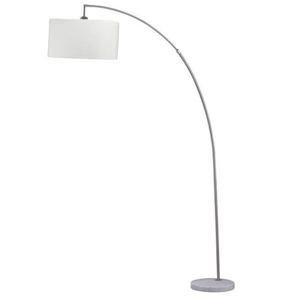 SH Lighting Metal Arching Floor Lamp with Hanging Shade & Marble Base - Features Large Drum Style Shade - 78 Tall Fits in Living