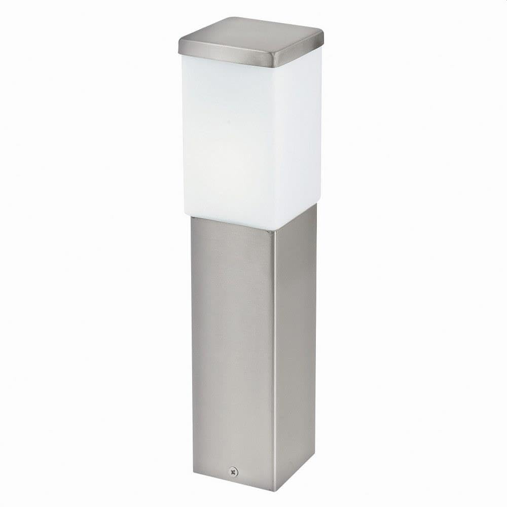EGLO Lighting 86388A Calgary - One Light Outdoor Bollard, Stainless Steel Finish with Opal Frosted Glass