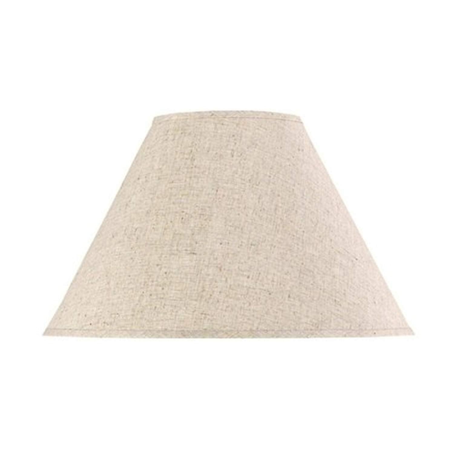 Cal Lighting SH-1036 12-Inch Oatmeal Linen Shade - Metal Side Round Lamp Shade