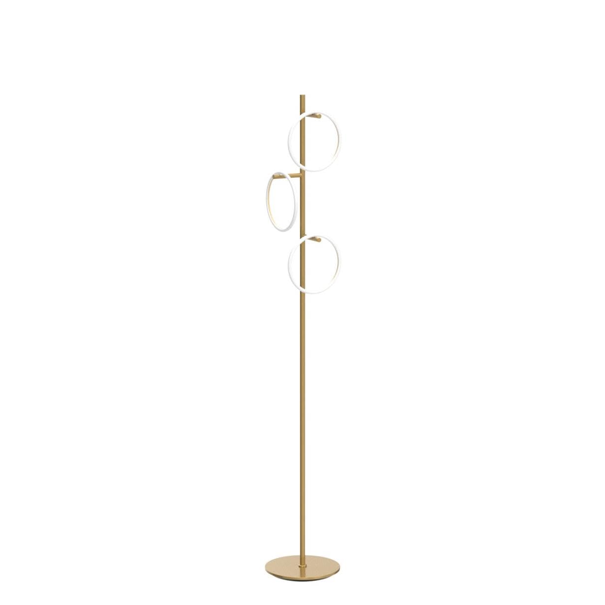 Brightech Saturn Floor Lamp - Tall Brass Tree Lamp with 3 LED Lights, Warm White Light - Contemporary Living Room Decor, Model FL-SATRN-BRS
