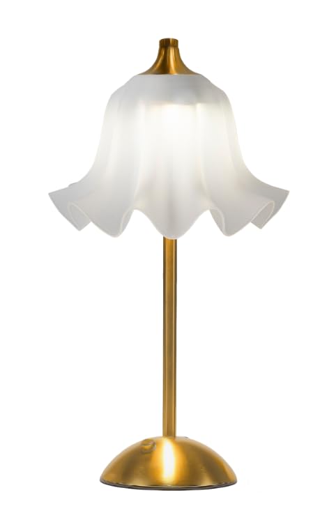 CryzhalinX Cordless Table Lamp,Small Desk Lamp with 3 Color,Dimmable LED Reading Light,Touch Lamps for Nightstand,Vintage Flower