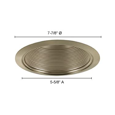 Jesco Lighting Tm609Whwh 6-Inch Aperture Line Voltage Trim Recessed Light, Step Baffled Trim, All White Finish