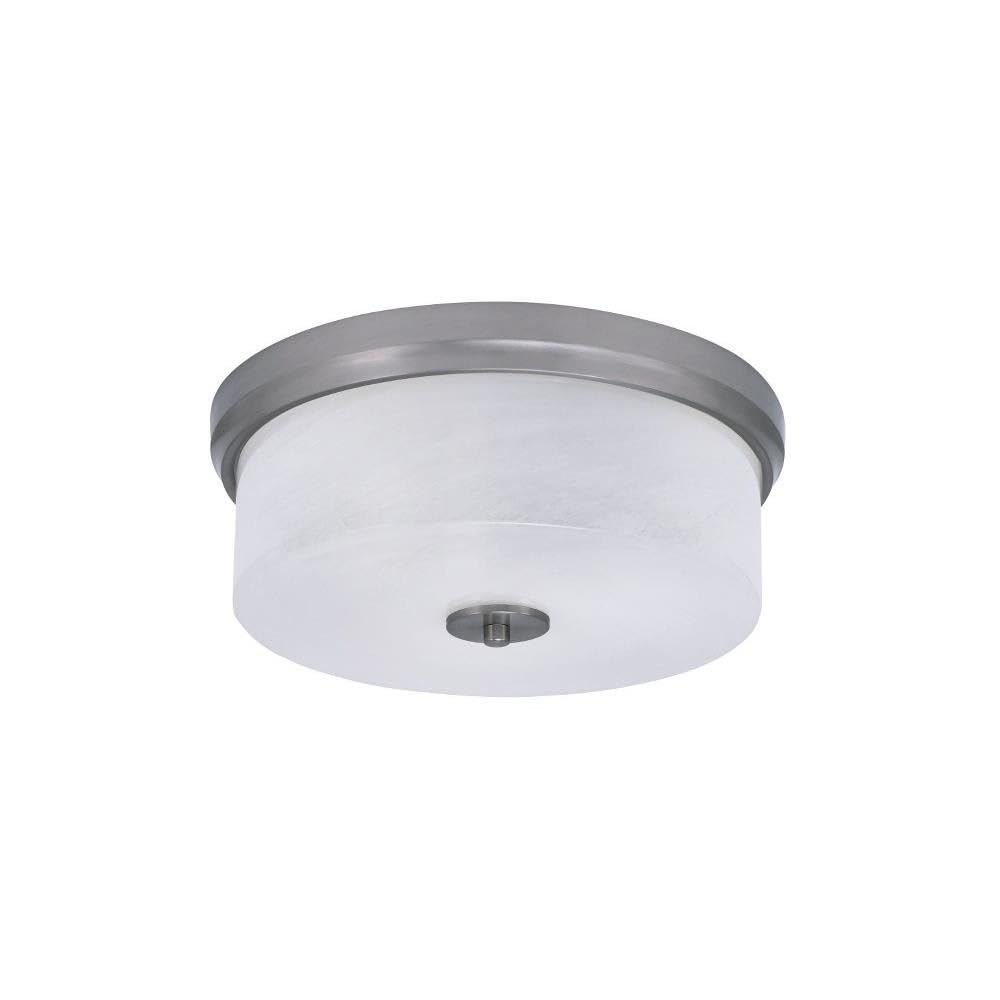 Toltec Lighting 834-BN-1 3 Light Flush Mount-5.5 Inches Tall and 14 Inches Wide, Finish Color: Brushed Nickel, Glass Color: White Marble