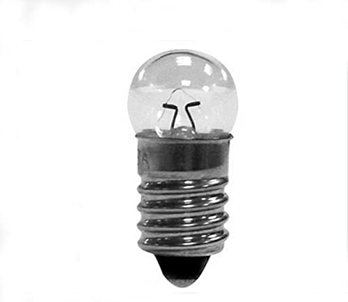 Generic 10pcs E10 Mini Light Bulbs, 2.5V 0.3A, Glass Incandescent, White, Screw Base, Ideal for Electrical Experiments