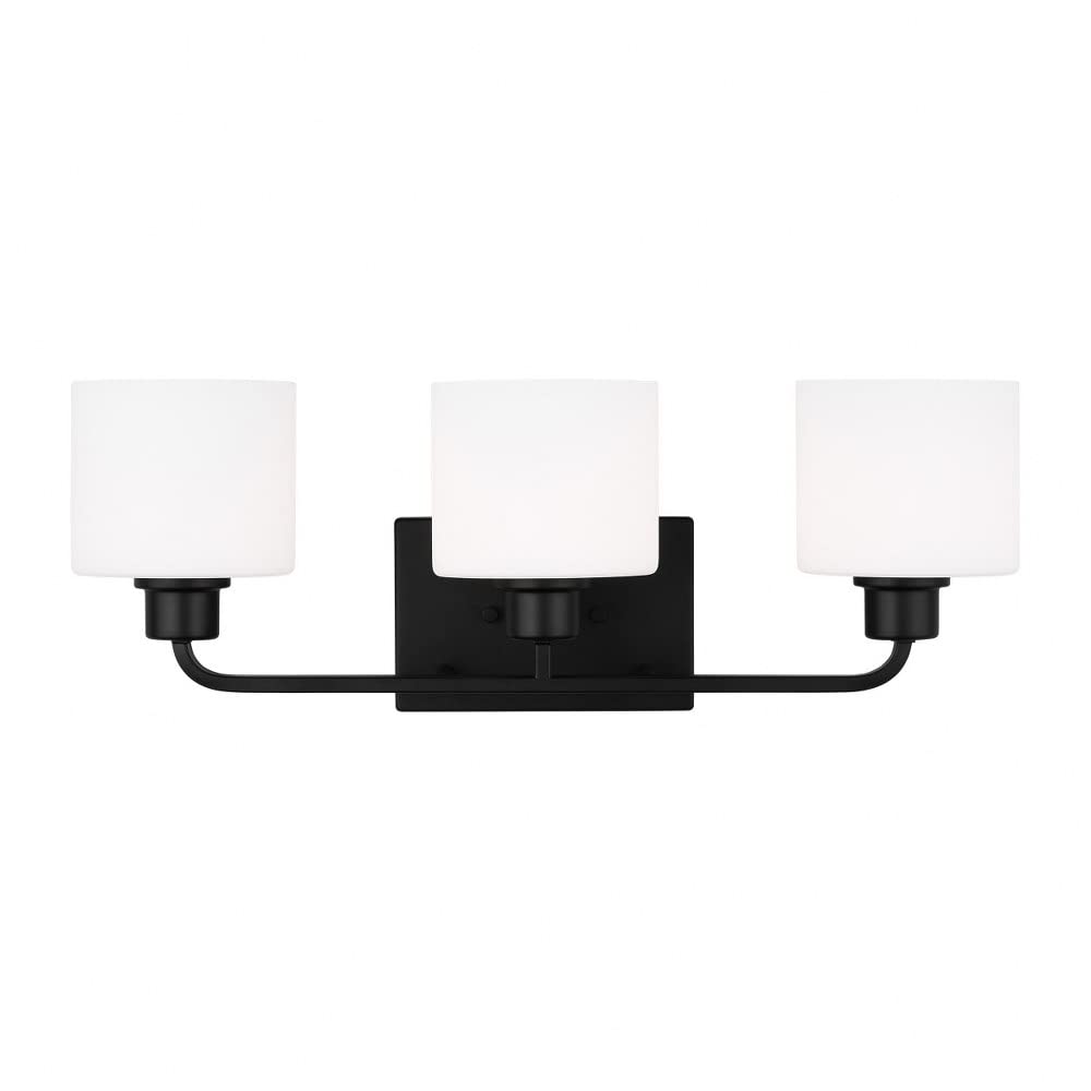 Generation Lighting 3-Light Canfield Modern Bath Fixture Wall Lamp Midnight Black 4428803-112, Bathroom Light Fixture for Home D
