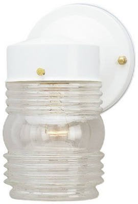 Westinghouse 6687800 Jelly Jar Outdoor Wall Sconce, 1-Light 100 Jelly Jar Watts, White