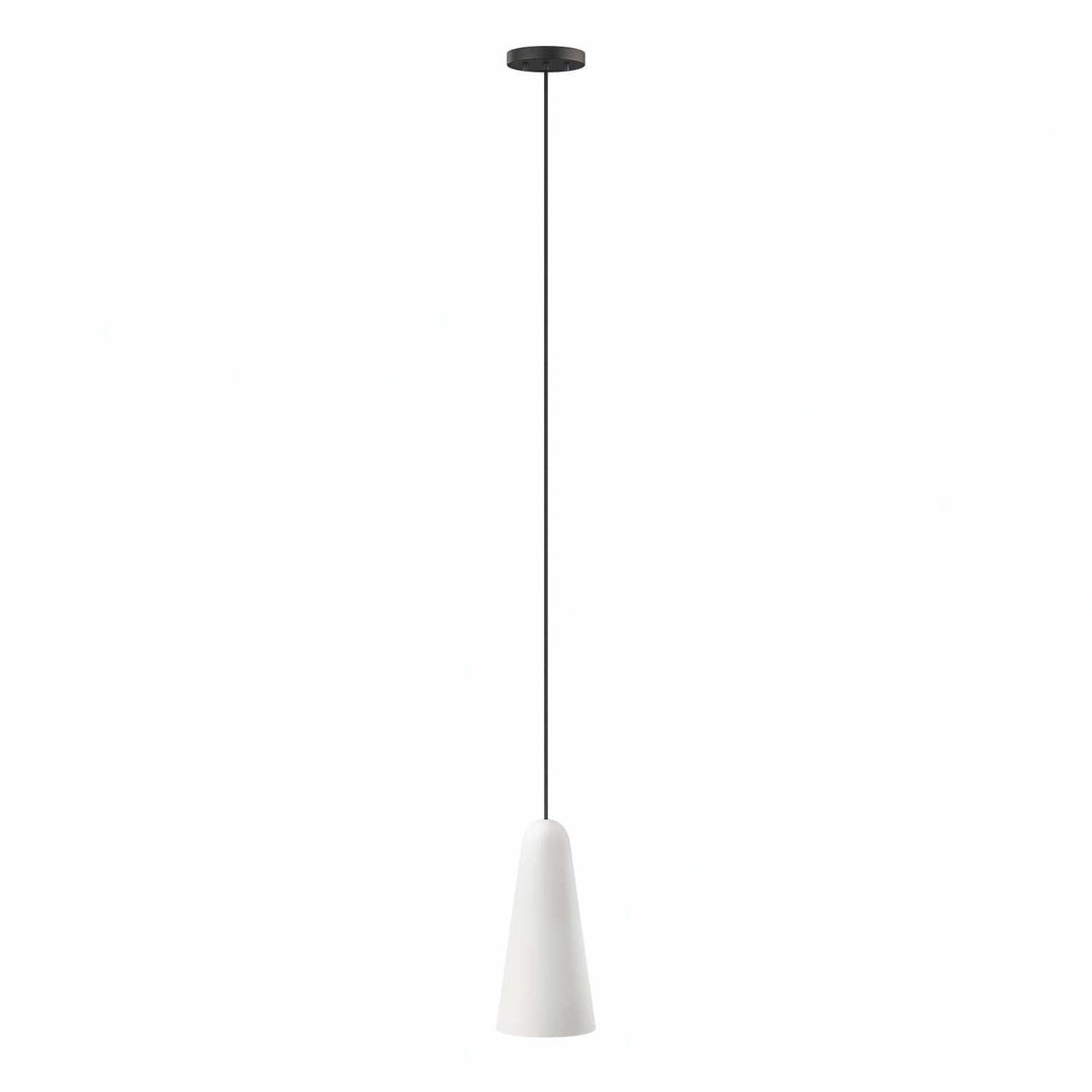 Modway Beacon 1-Light Pendant Light In Opal Black, 5 X 5 X 72
