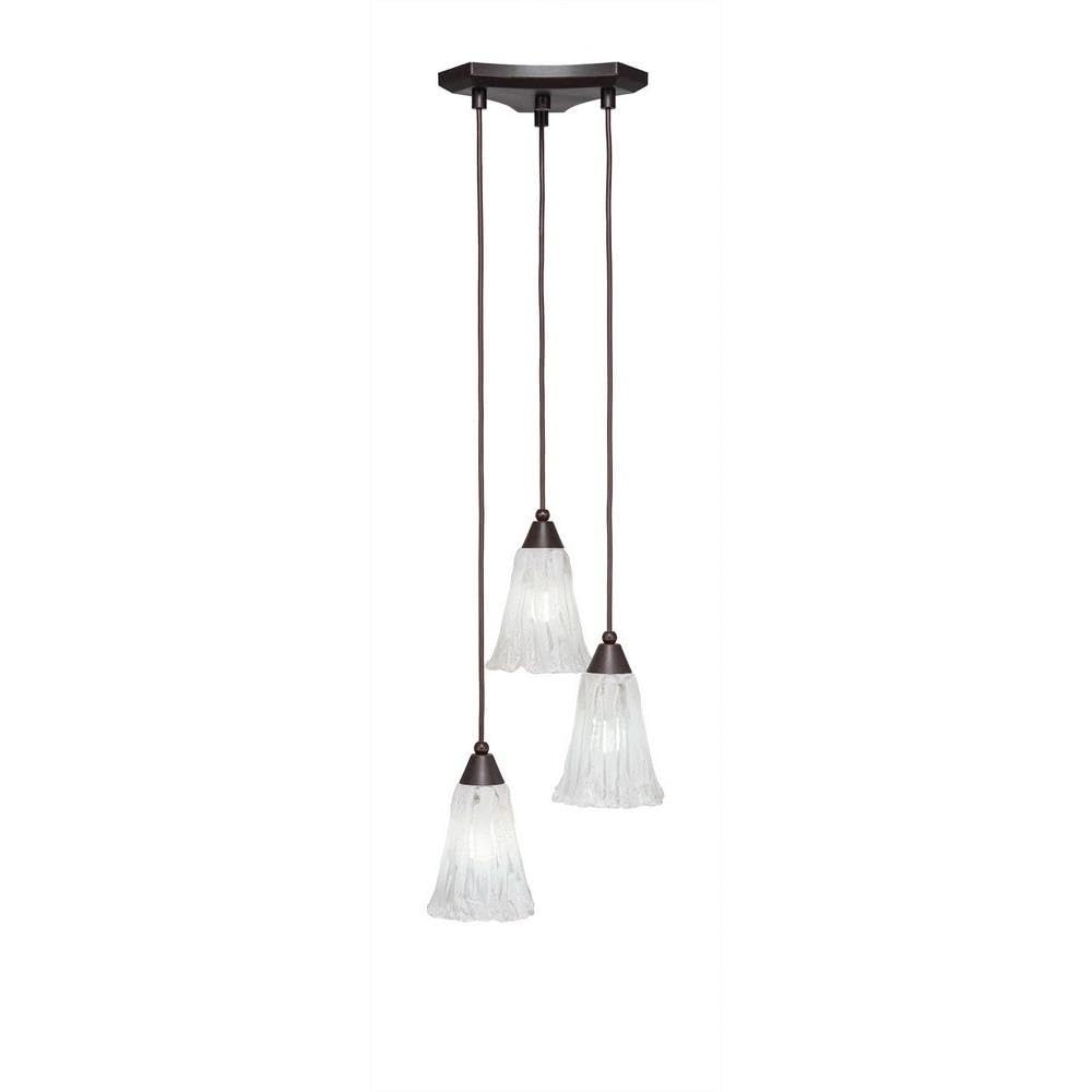 Toltec Lighting Europa 3 Light Cluster Pendalier In Dark Granite (28-Dg-729)