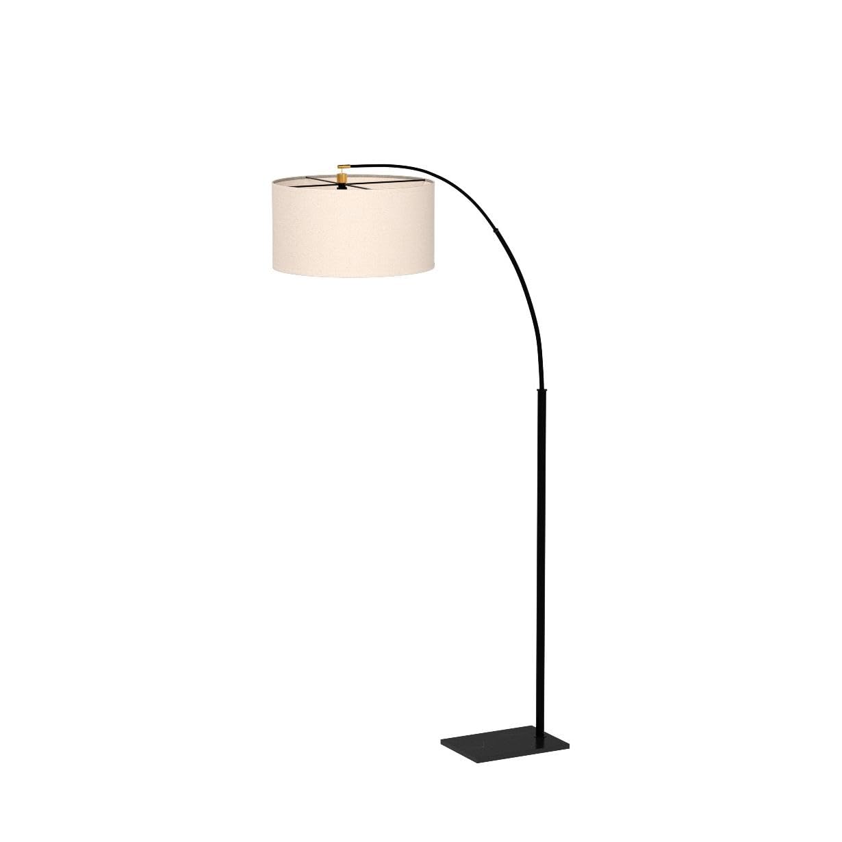 Brightech Logan Arc Floor Lamp - Modern Black Steel Standing Lamp for Living Rooms & Offices, Tall Design for Reading