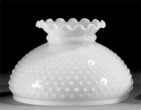 B&P Lamp 10 Inch Cased White Glass Hobnail Student Shade