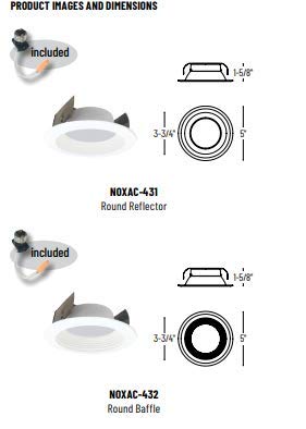 Nora Lighting Baffle Light Fixture NOXAC-43230WW 3000K Warm White