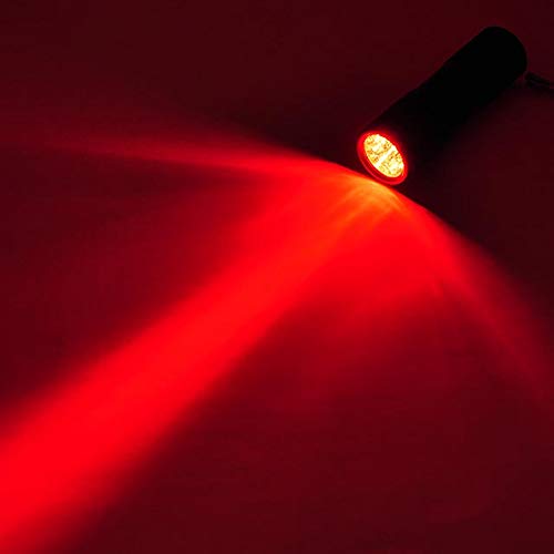 LEDwholesalers 9 Red LED Light Flashlight Torch, Aluminum, 1-Pack