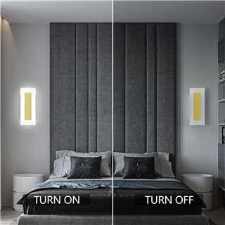 BNHHLZ Modern Acrylic Wall Sconces Set of Two Dimmable 9W 6000K Cool White Gold Lighting for Bedroom Living Room Staircase