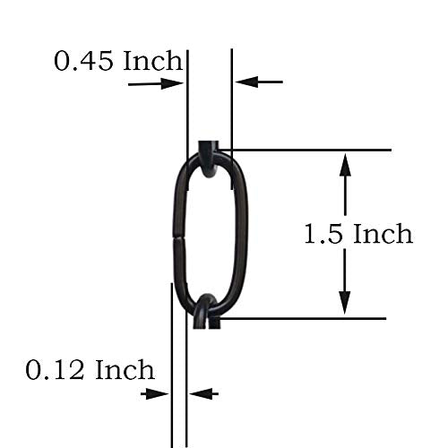 Cufeal 6 Feet Black Finish Metal Looping Chain Hanging Lighting Chain