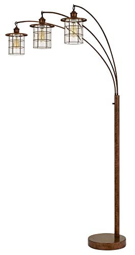 Cal Lighting Bo-2668-3L-Ru Transitional Three Light Arc Floor Lamp From Silverton Collection In Bronze / Dark Finish, 45.00 Inches, Rust
