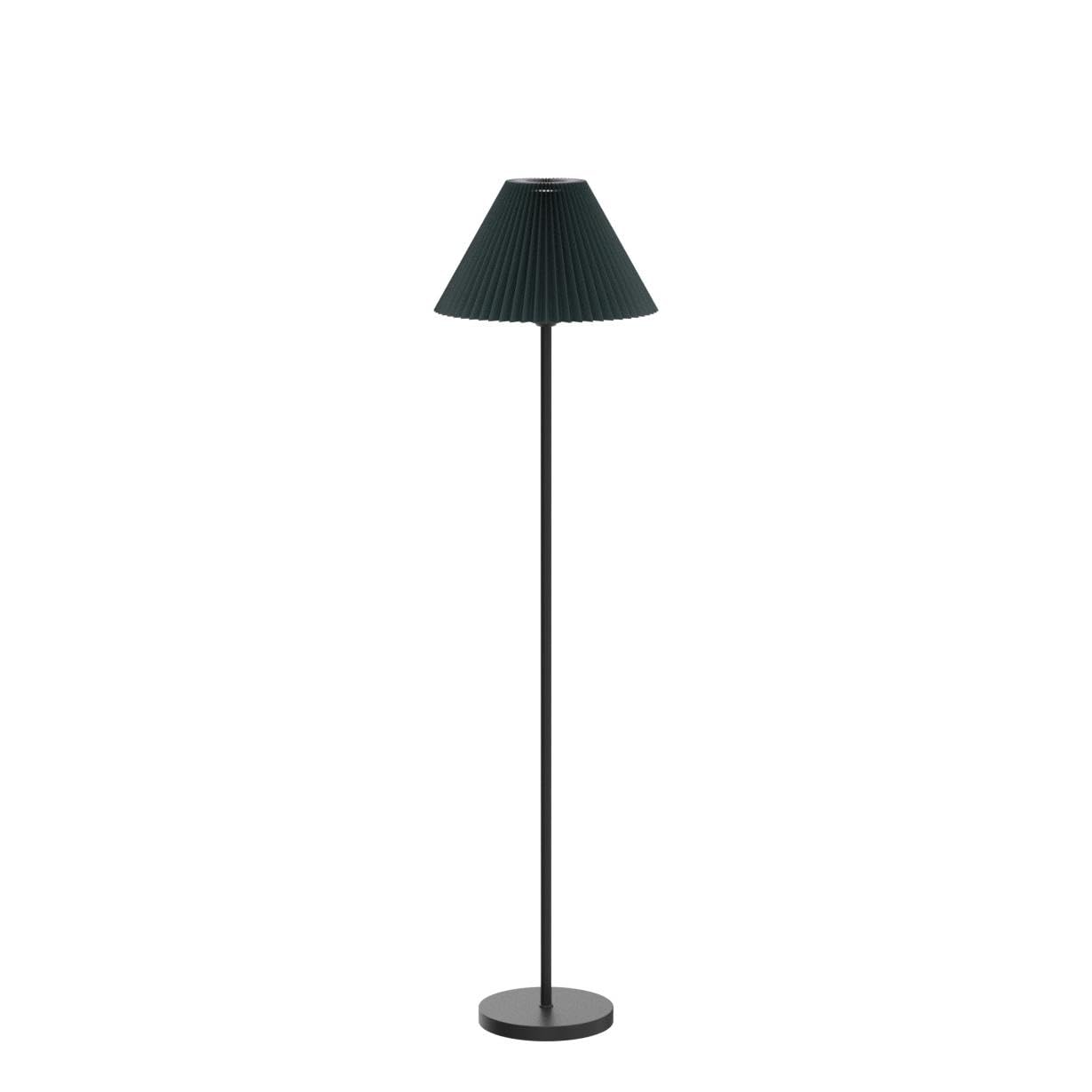 Modern Elegant Black Pole Floor Lamp Simple Design Tall Lamp With Dark Green Shade Standing Lamp With Led Bulb For Living Room A