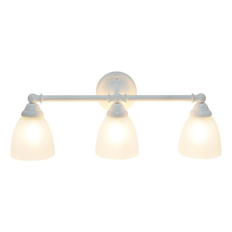 All The Rages 3-Light Vanity Fixture, Metal & Glass, Model LHV-1005-WH, White