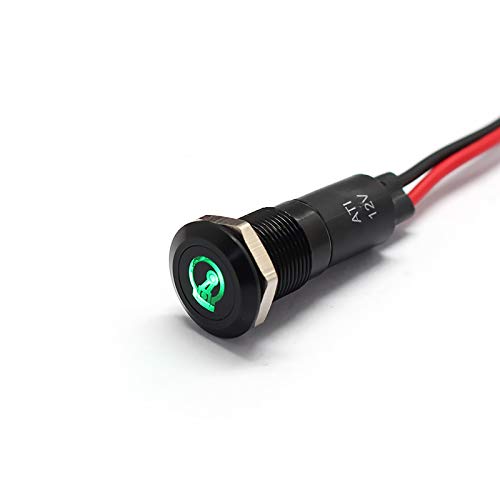 Alpinetech 12V LED Metal Signal Indicator Pilot Dash Light 12mm 1/2in Compressor