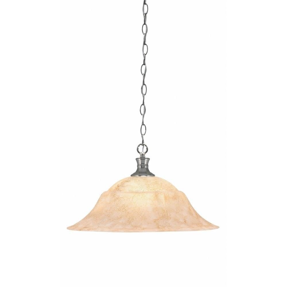 Toltec Lighting 96-BN-53818 Chain - 1 Light Chain Hung Pendant-11.25 Inches Tall and 20 Inches Wide, Finish Color: Brushed Nickel, Glass Color: Italian Marble