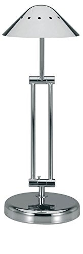 V-Light Desk Lamp with 3-Point Adjustable Arm, Black Chrome, Model VSD102BC, Metal Construction