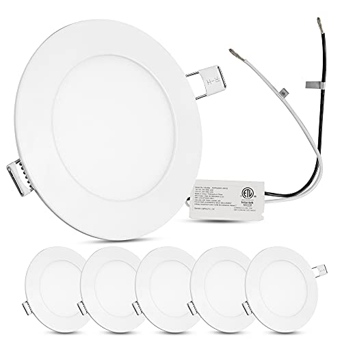 Facon 4.5-Inch 12V RV LED Puck Light, 6-Pack, Aluminum, Warm White, Model RVPD4AR01-WH32