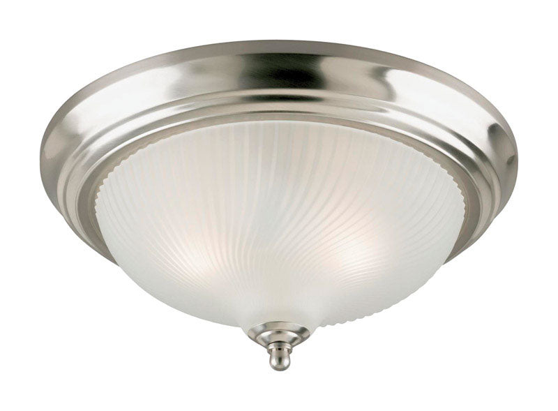 Westinghouse 6430500 Flush Mount Ceiling Fixture A19 13 In. Dia Bx, Two Light, Brushed Nickel